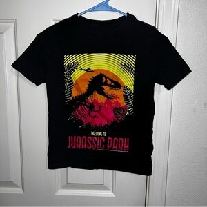 Kids Old Navy Black Jurassic Park T Shirt Size 8 EUC